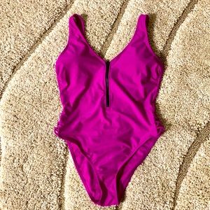 Magenta one piece swim suit